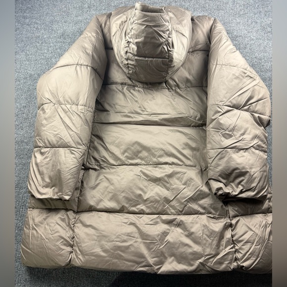 Winter Clearance! Fashion to Figure 3X Long Puffer Coat Taupe Hooded - Picture 6 of 10